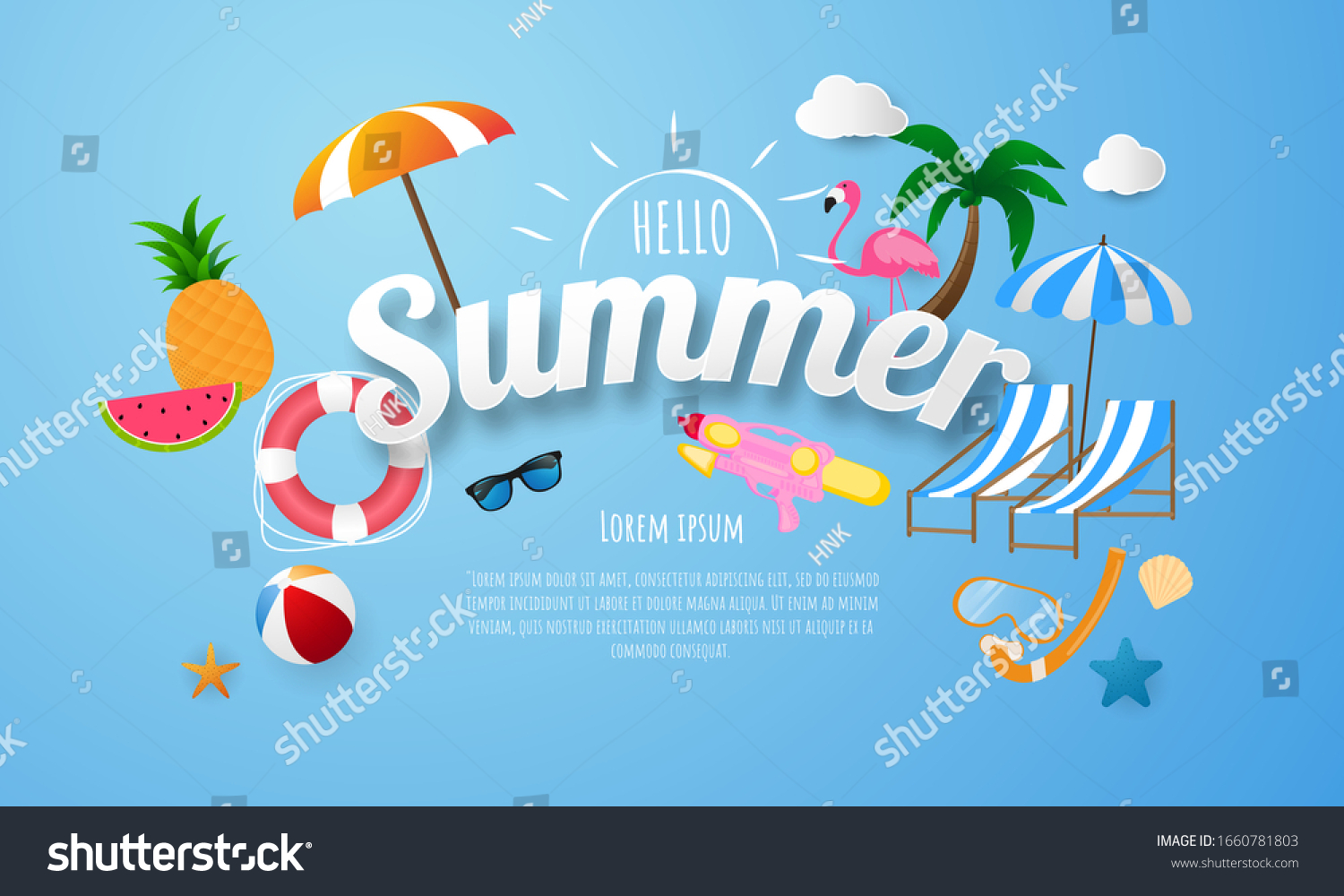 Spring Summer Poster Banner Vector Illustration Stock Vector (Royalty ...