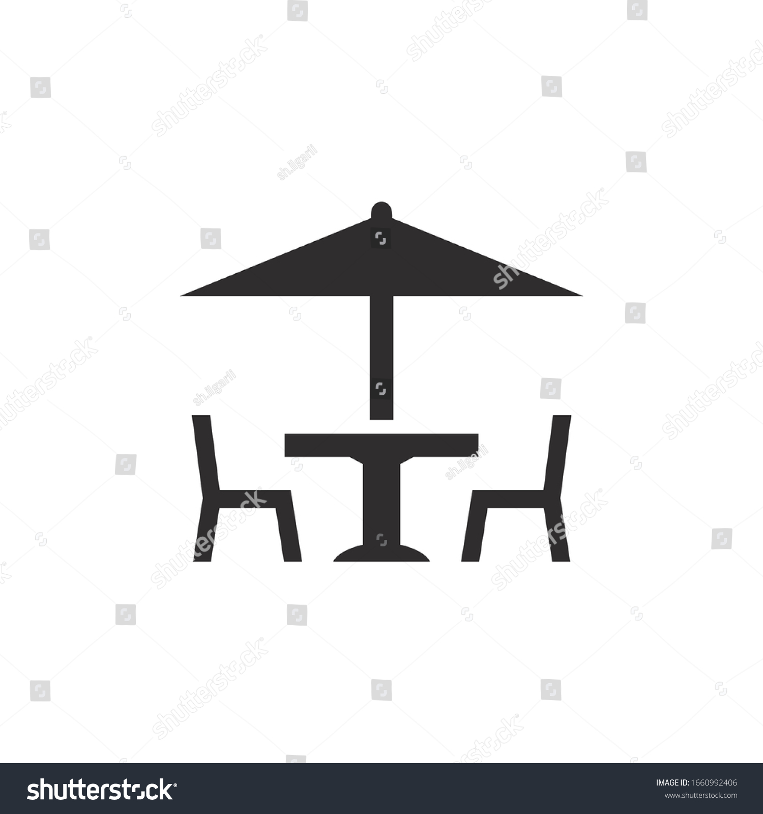 Terrace Garden Vector Icon On White Stock Vector (Royalty Free ...