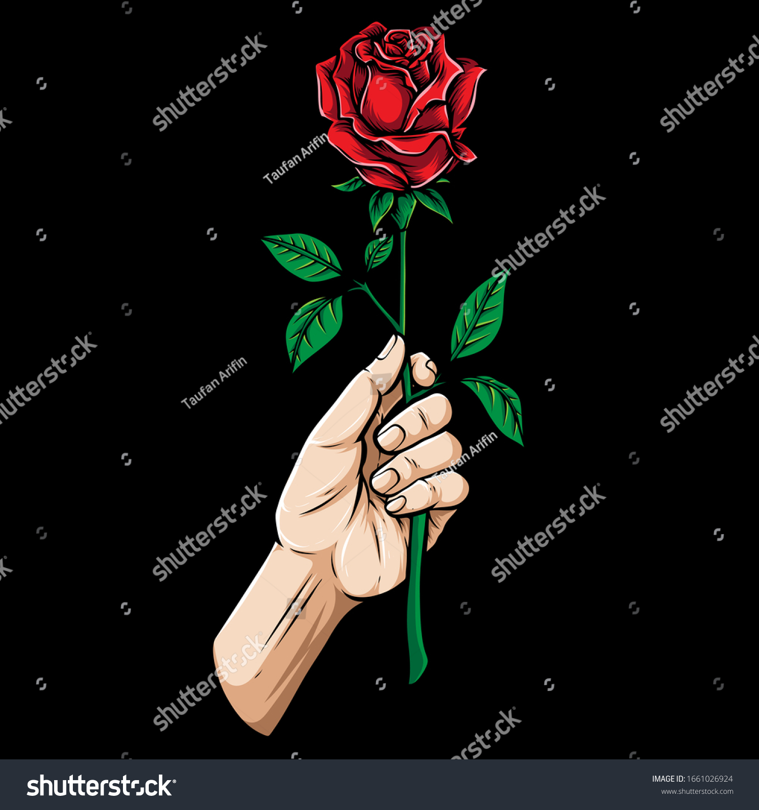 Рука держит розу
