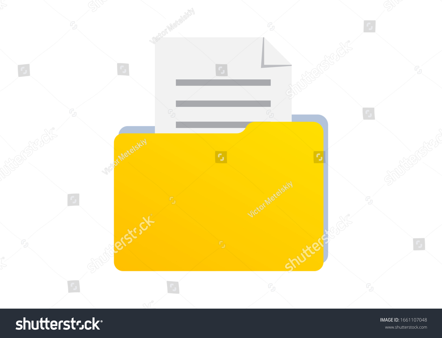 File Folder Icon Paper Document Stock Illustration 1661107048 ...