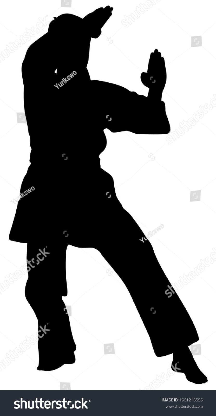 Silhouette Kata Karate Athletes Vector Illustration Stock Vector ...