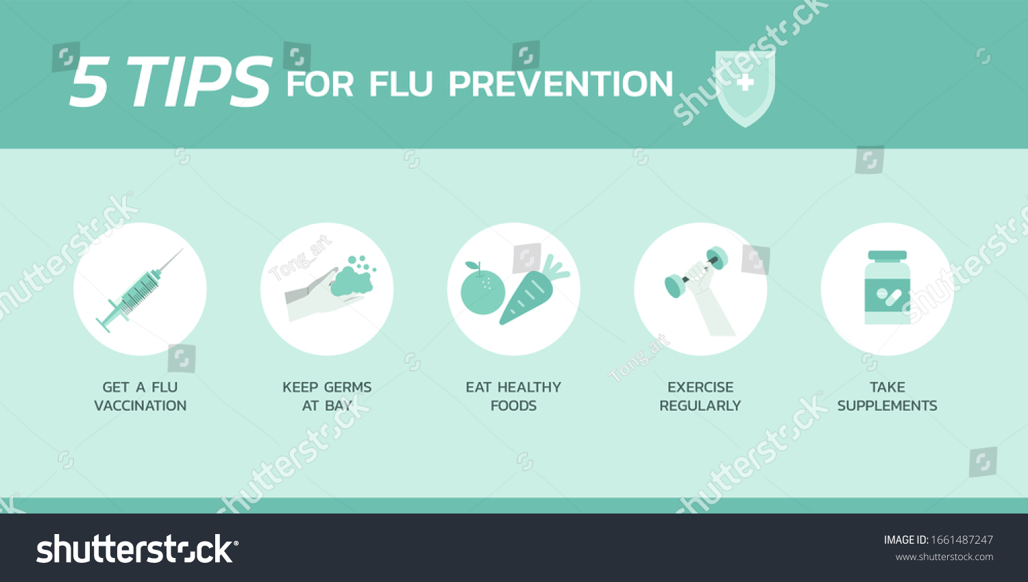 Five Tips Flu Prevention Infographic Healthcare Stock Vector (Royalty ...