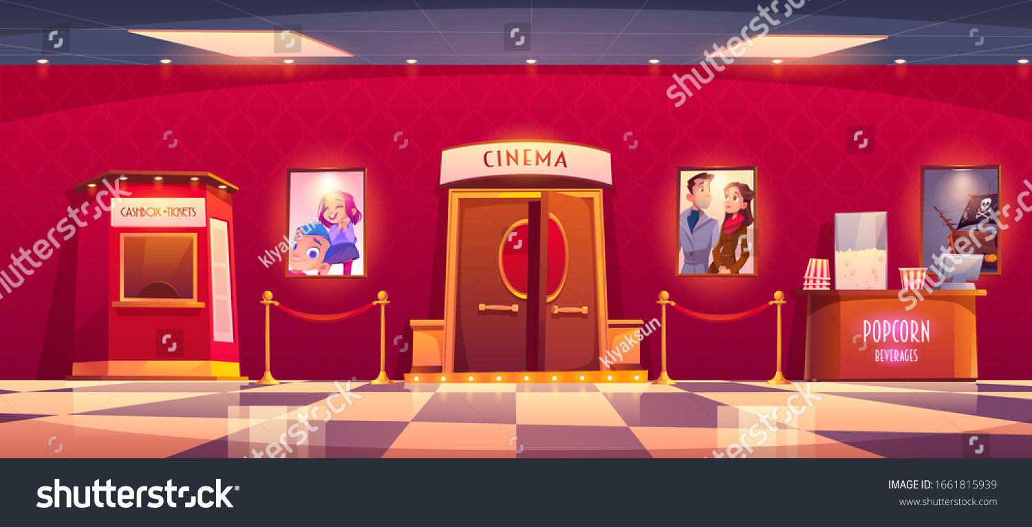 Cinema Cashbox Counter Popcorn Vector Cartoon Stock Vector (Royalty ...