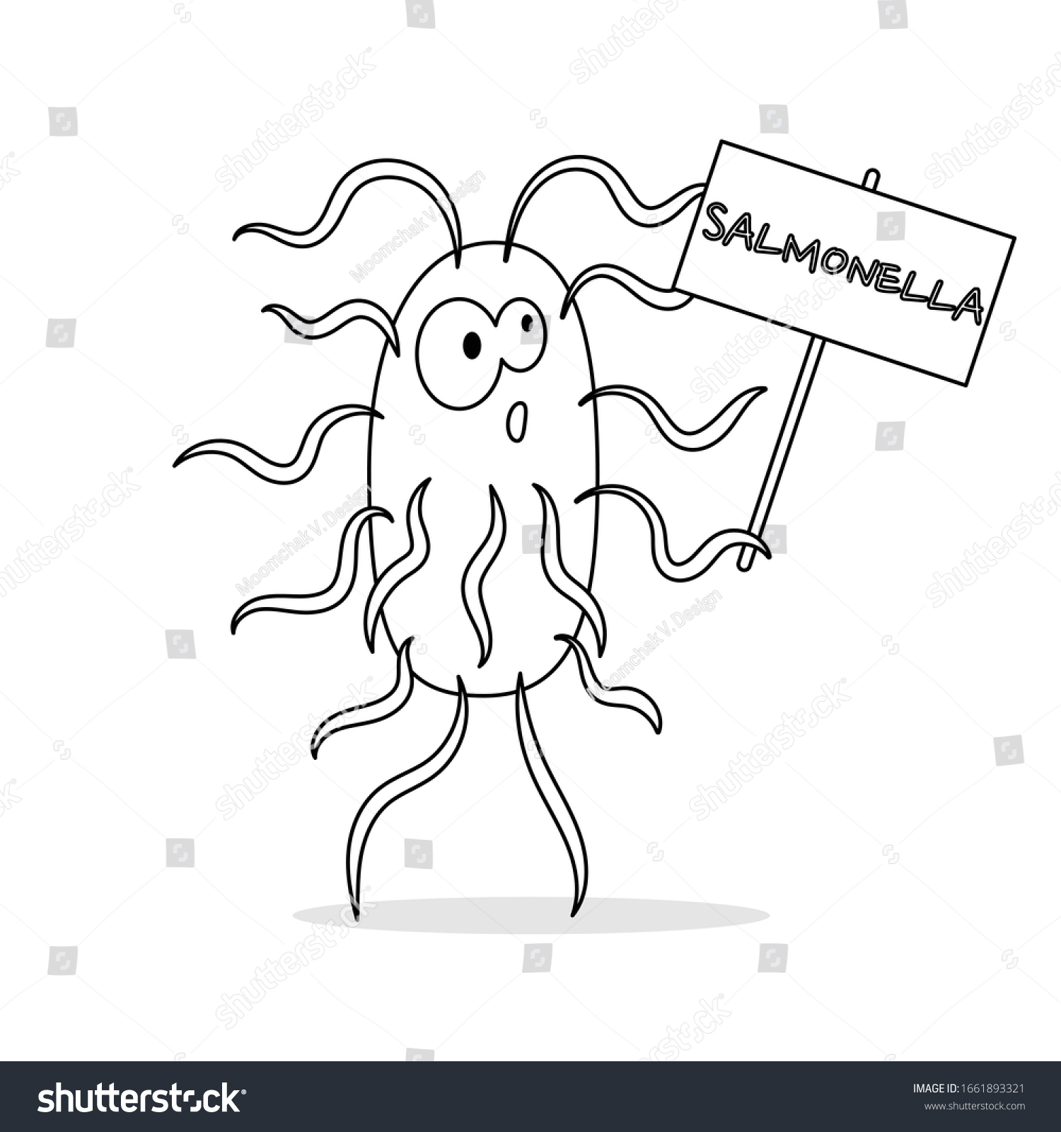 Salmonella Bacteria Disease Cell Vector Illustration Stock Vector