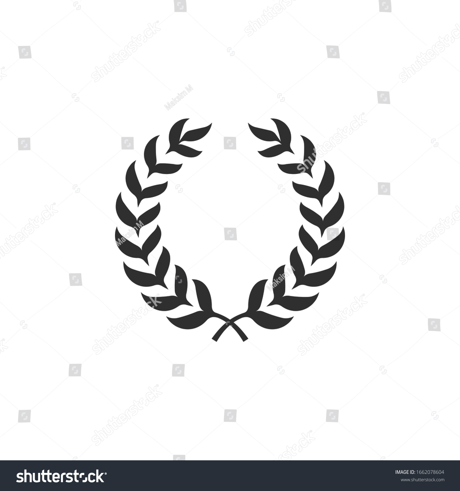 Circle Laurel Wreath Isolated On White Stock Vector (Royalty Free ...