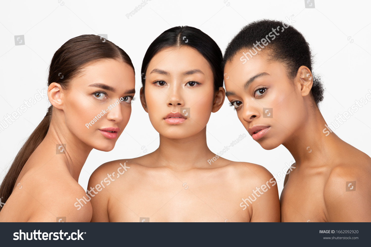 Three Sensual Diverse Models Girls Posing Stock Photo Shutterstock