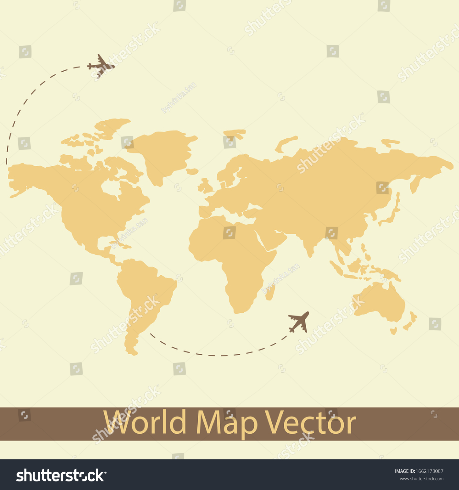 World Map Vector Schematic Map Airplanes: เวกเตอร์สต็อก (ปลอดค่า ...