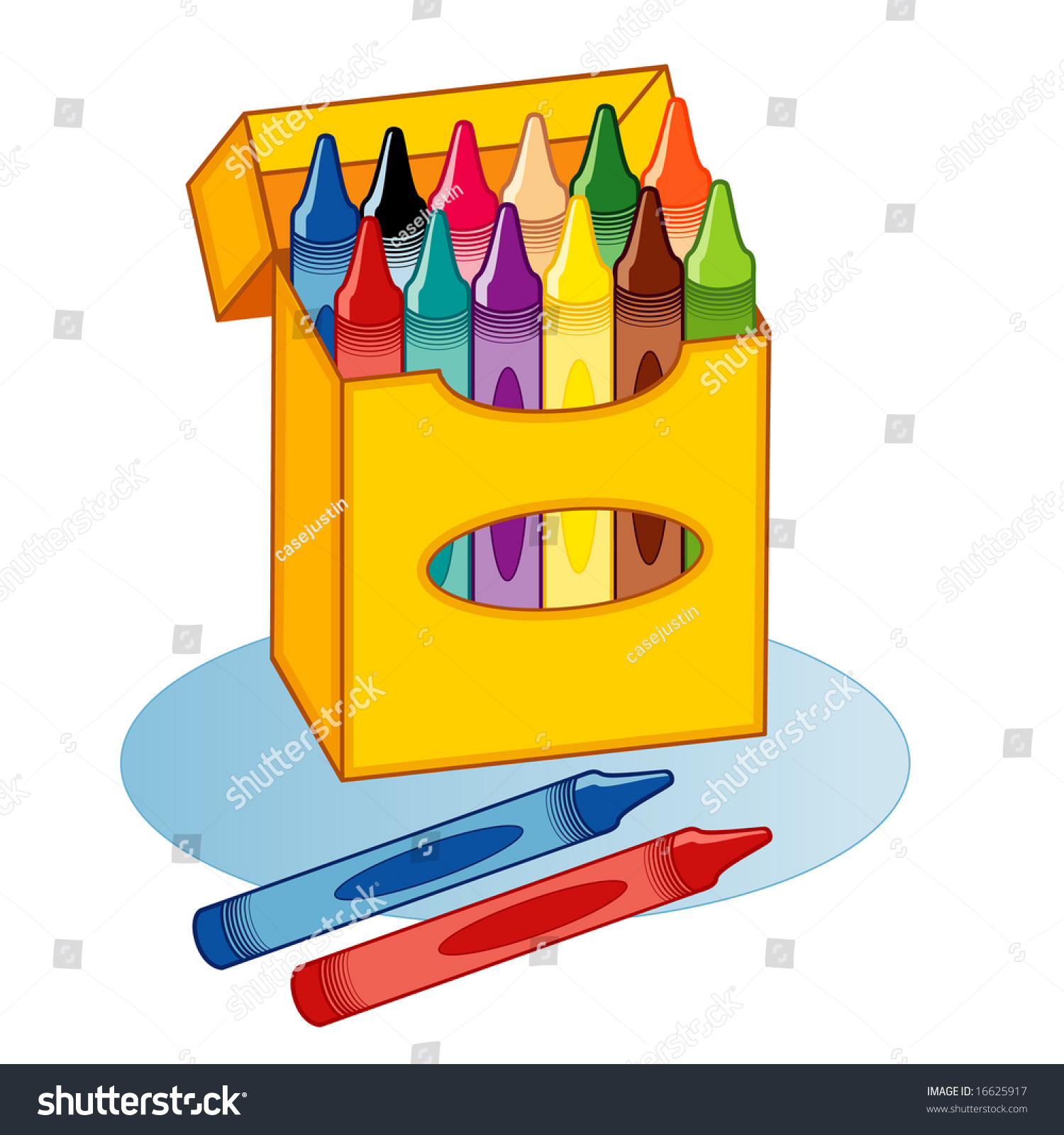 Crayons Box Big Box Crayons Twelve Stock Illustration 16625917 ...