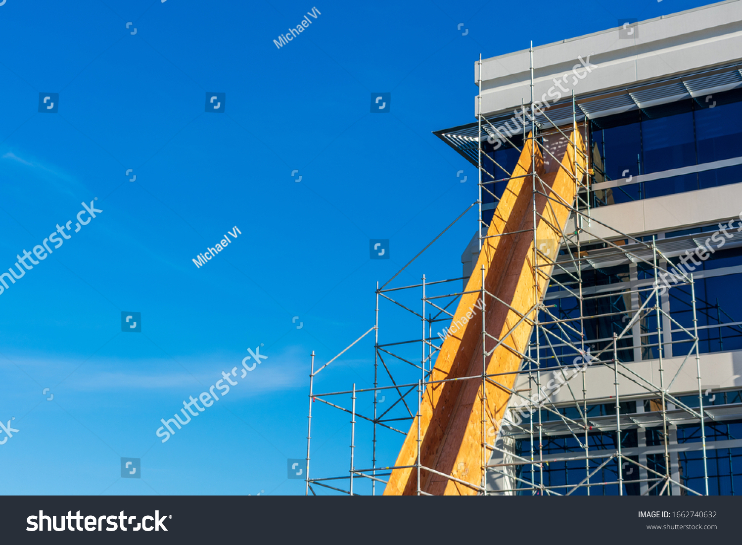 Construction Debris Chute Made Wood Installed Stock Photo 1662740632 ...