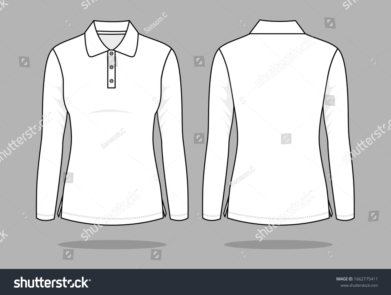 Womens White Long Sleeve Shirt Vector Stock Vector (Royalty Free ...