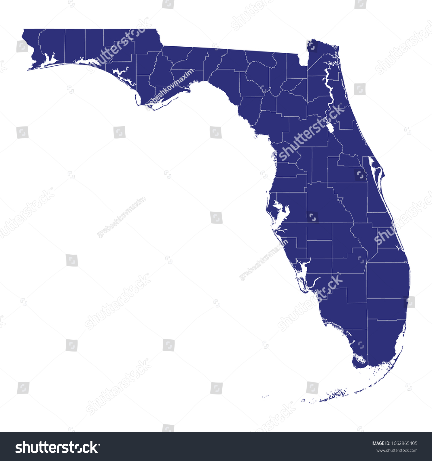 High Quality Map Florida State United Stock Vector (Royalty Free ...