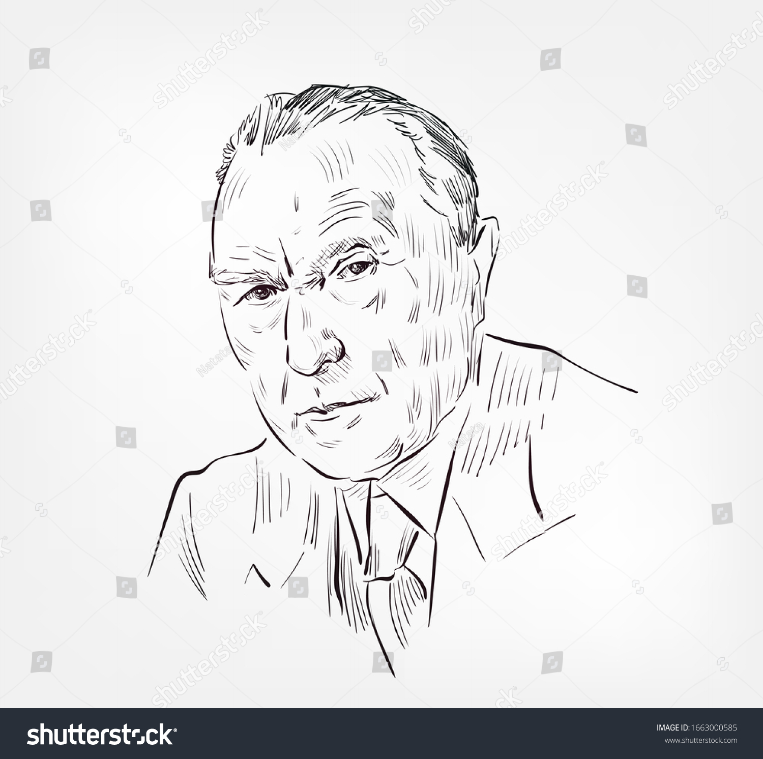 Konrad Adenauer German Statesman Vector Sketch Stock Vector (Royalty ...