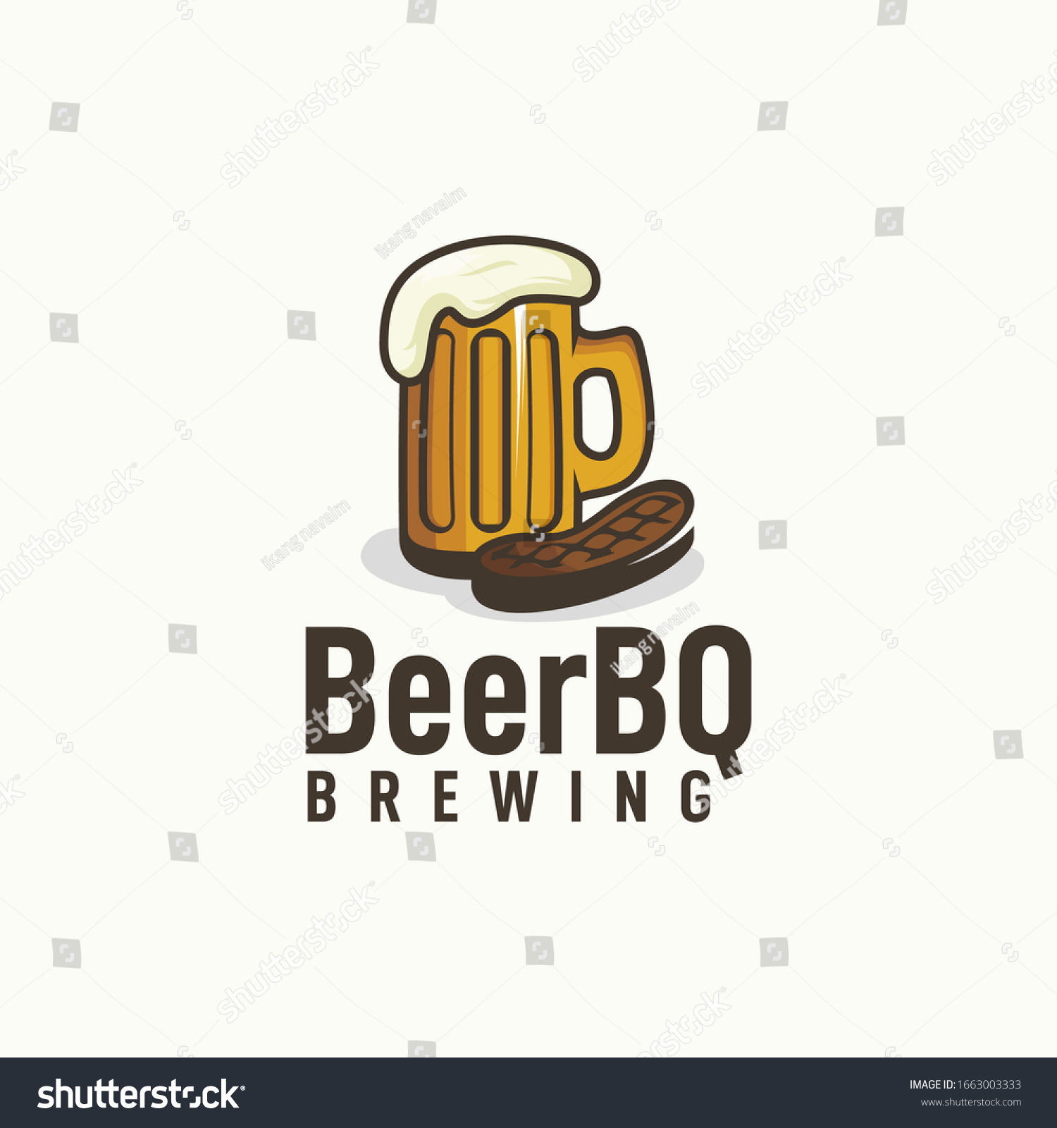 Beer Bbq Brewing Logo Vector Stock Vector (royalty Free) 1663003333 