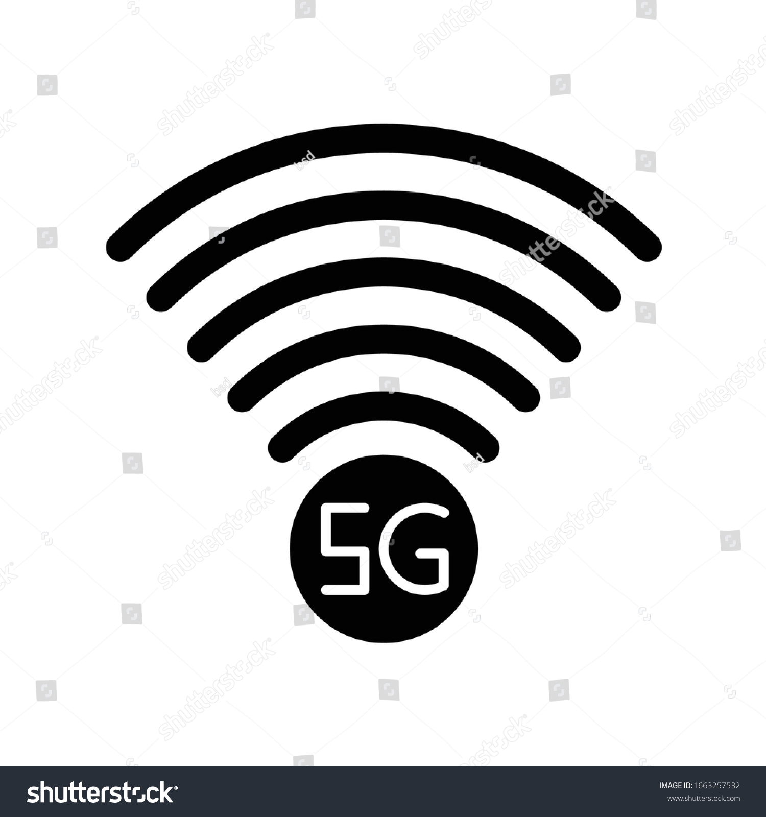 5g Signal Indicator Black Glyph Icon Stock Vector (Royalty Free ...