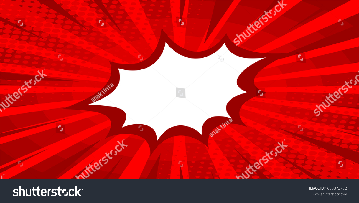 Red Comic Background Cloud Vector Illustration Stock Vector (Royalty ...