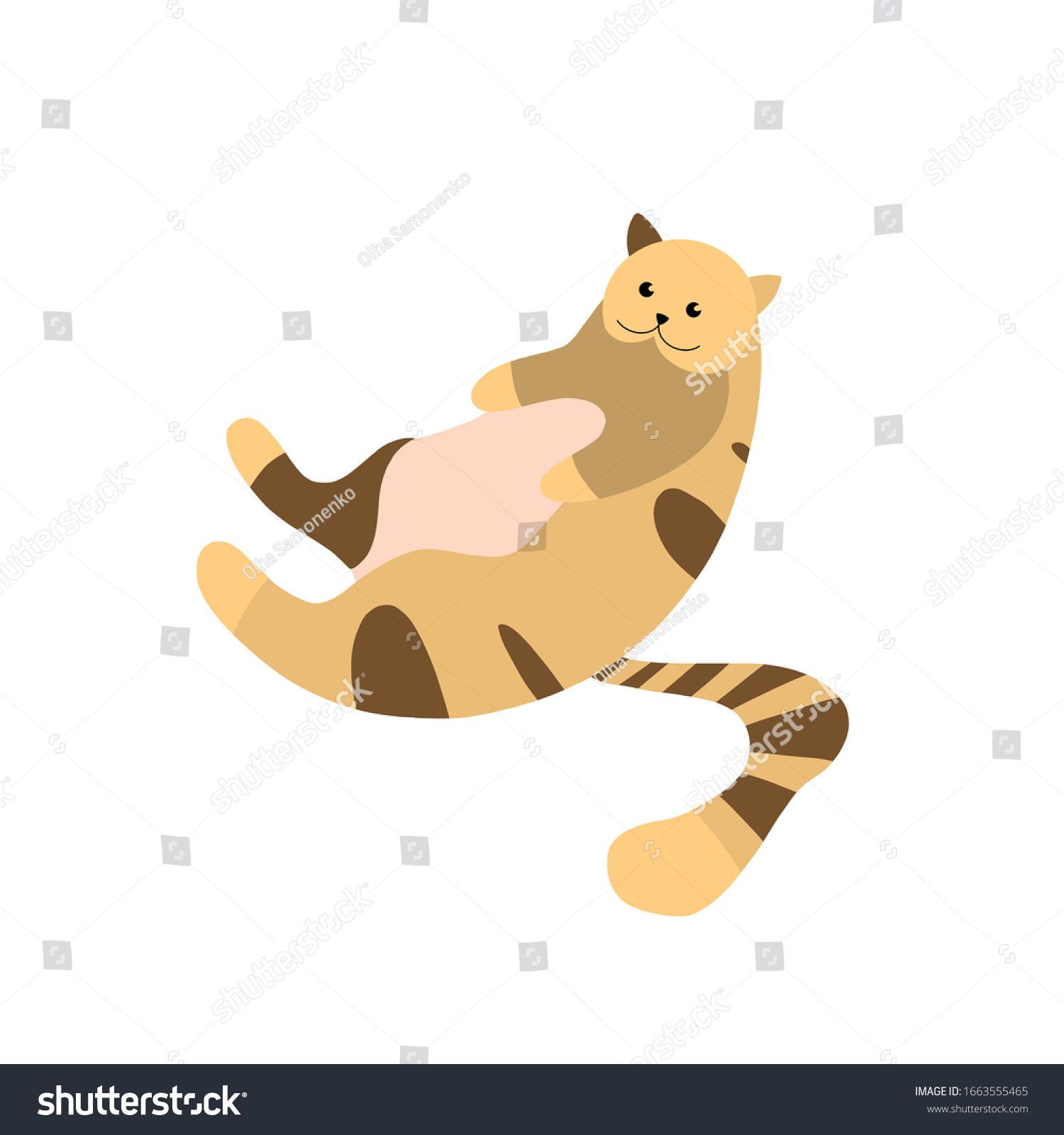 Cute Cat Vector Illustration Isolated On Stock Vector Royalty Free Shutterstock