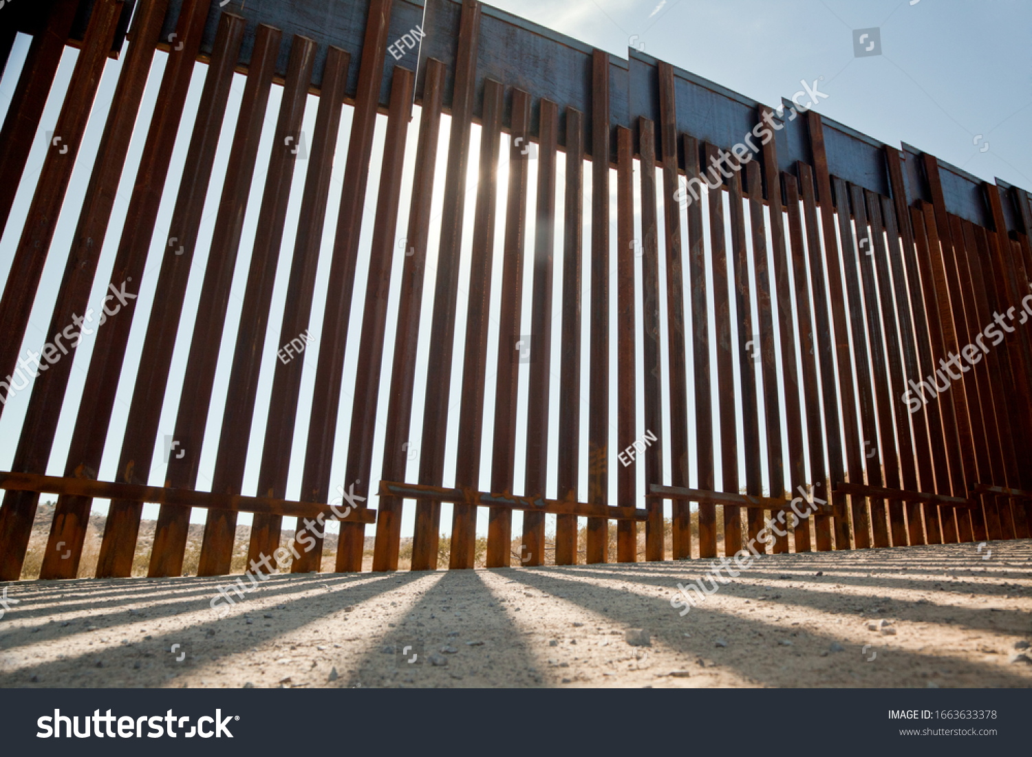 Ground Level View Border Fencewall Along Stock Photo 1663633378 ...