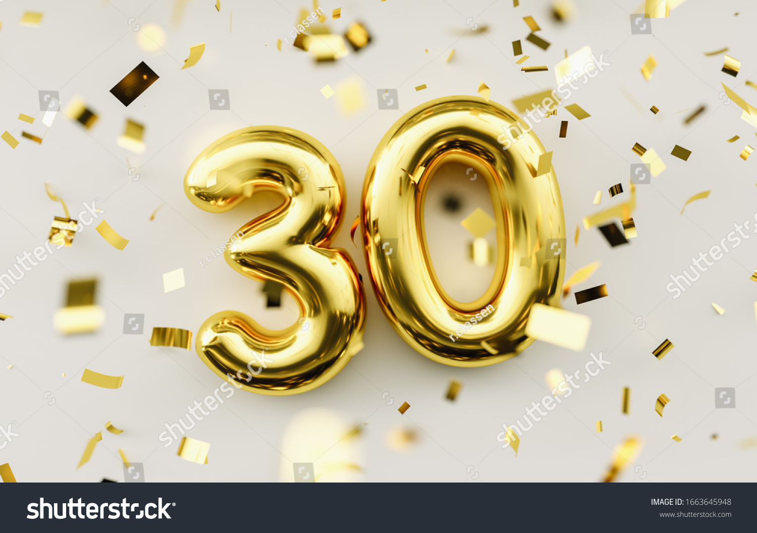 30 Years Old Gold Balloons Number Stock Photo 1663645948 | Shutterstock