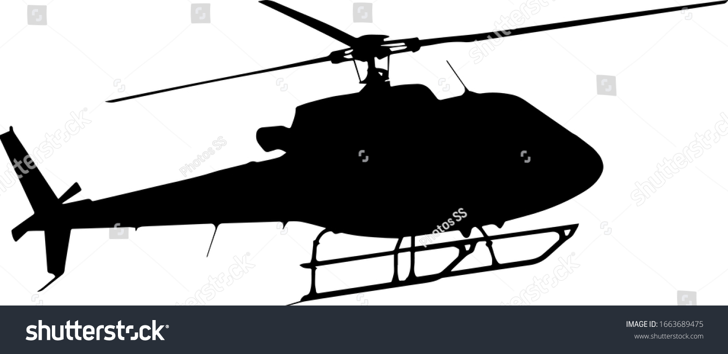 Vector Illustration Silhouette Helicopter Stock Vector (Royalty Free ...