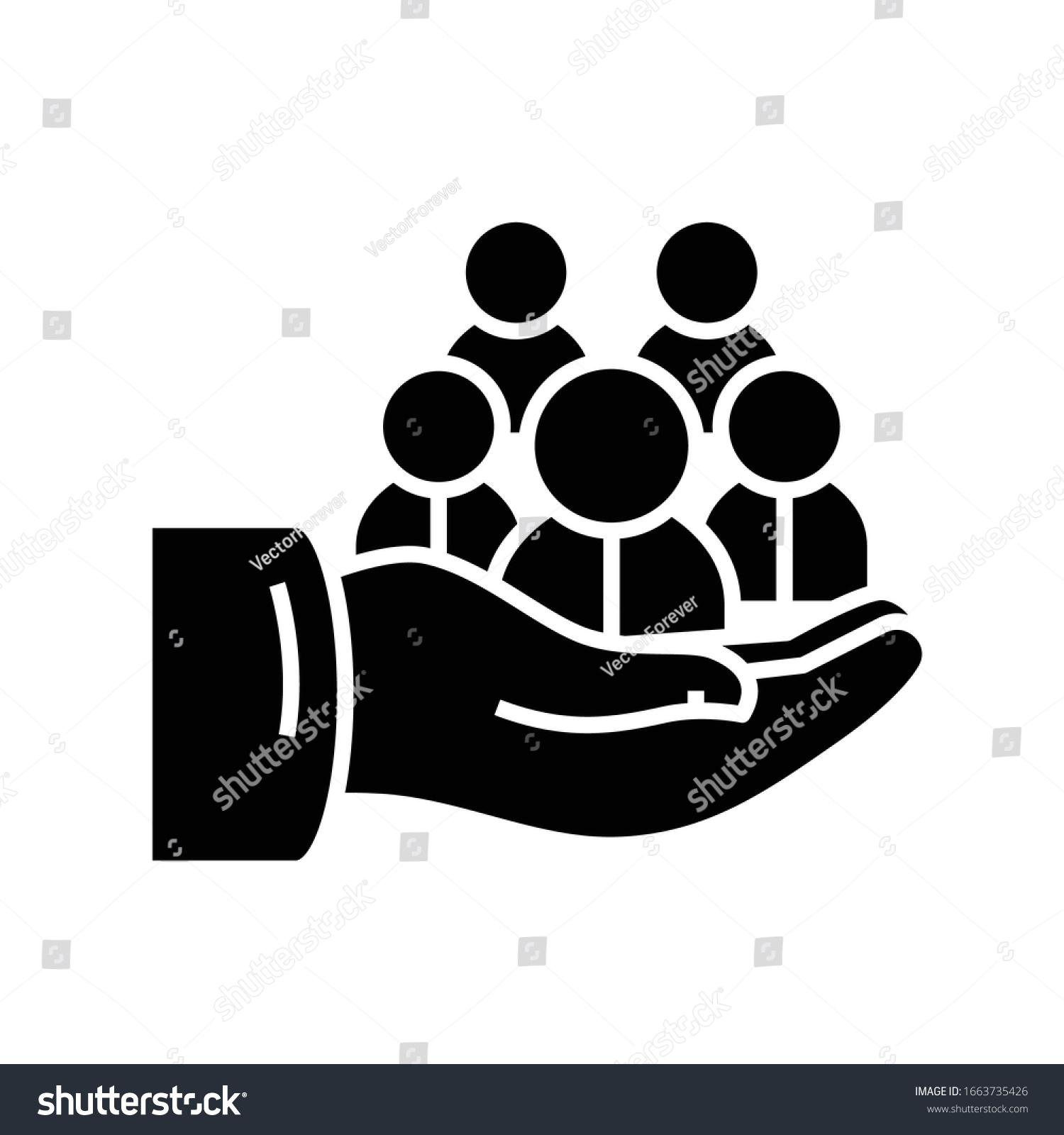 Team Support Black Icon Concept Illustration Stock Vector (Royalty Free ...