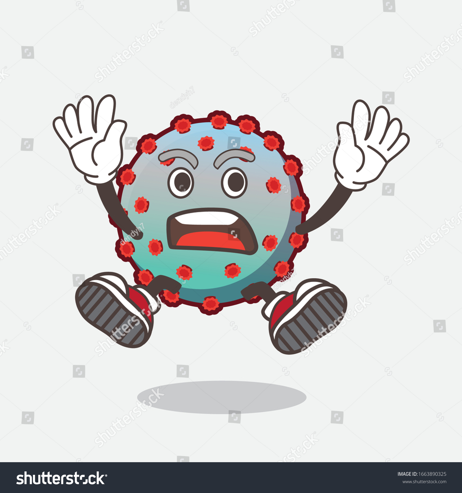 Picture Virus Cartoon Mascot Character Shocking Stock Vector (royalty 