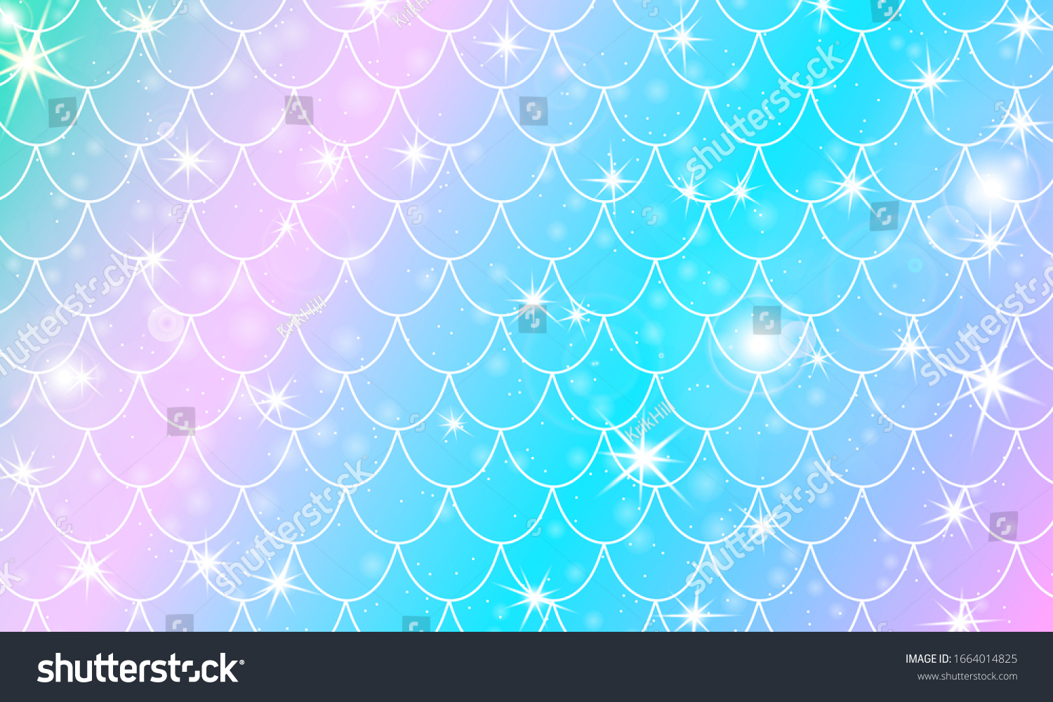 Mermaid Scales Fish Squama Kawaii Pattern Stock Vector (Royalty Free ...