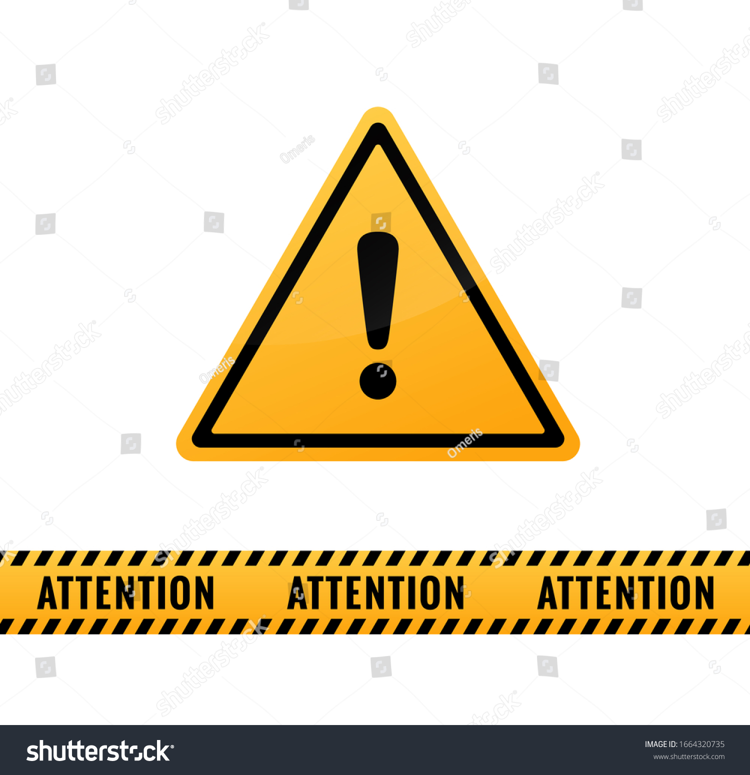 Attention Caution Danger Sign Warning Line Stock Illustration ...