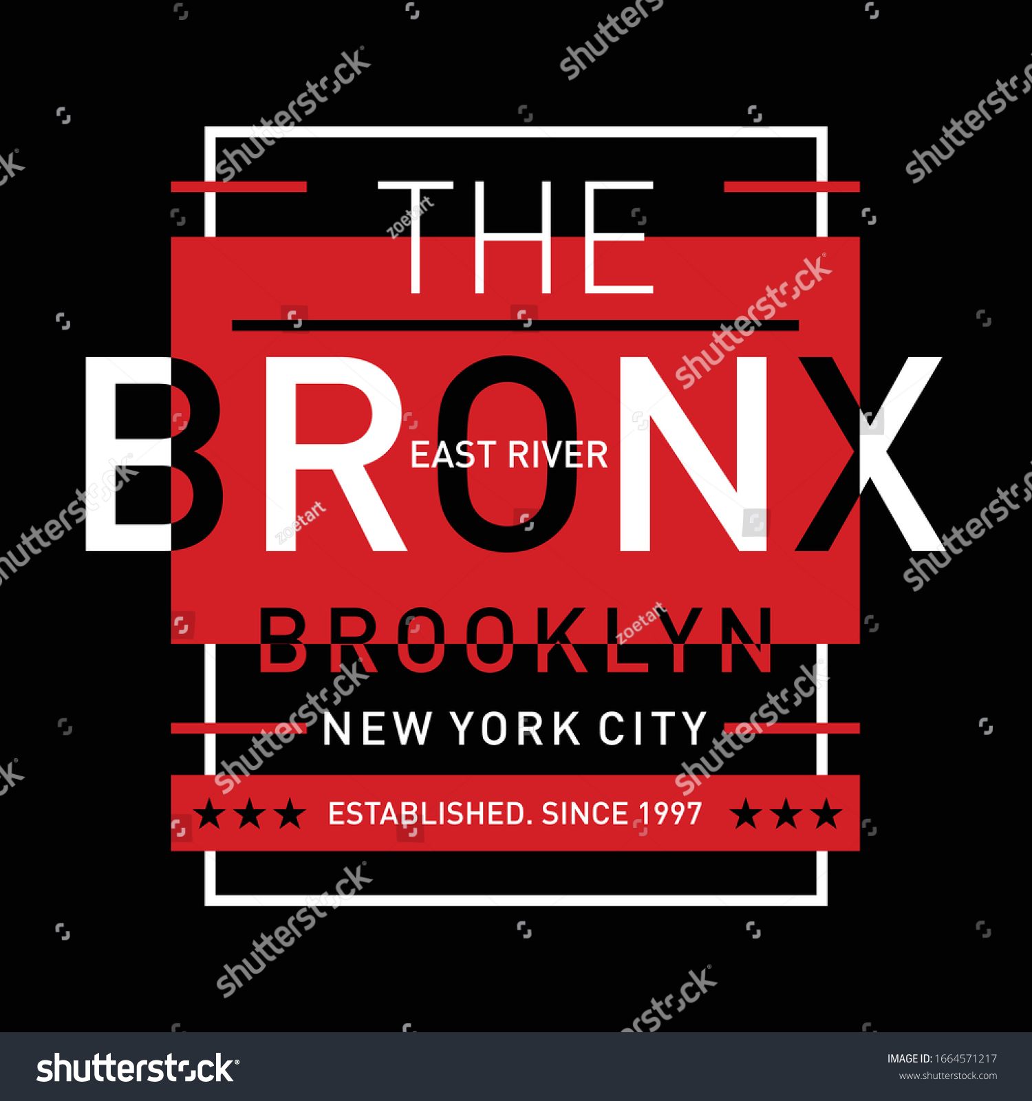 Bronx Typography T Shirt Design Graphic Stock Vector (Royalty Free ...