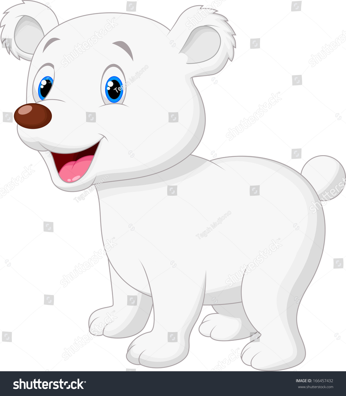 Cute Polar Bear Cartoon Stock Vector (Royalty Free) 166457432 ...