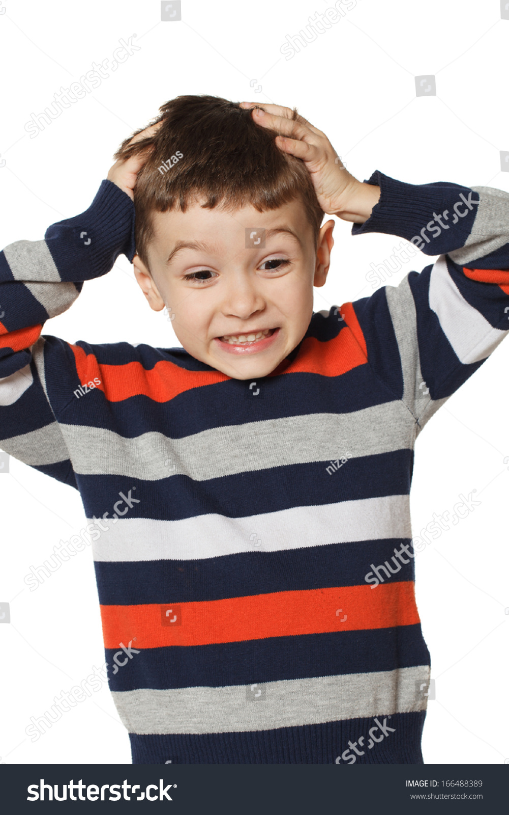 Little Boy Clutched His Head Stock Photo 166488389 | Shutterstock