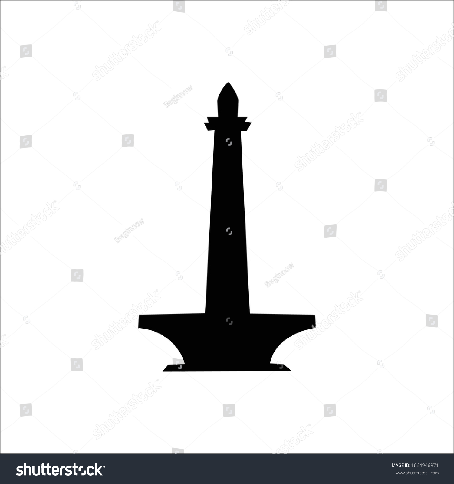 Monumen Nasional Landmark Jakarta Indonesia Vector Stock Vector ...