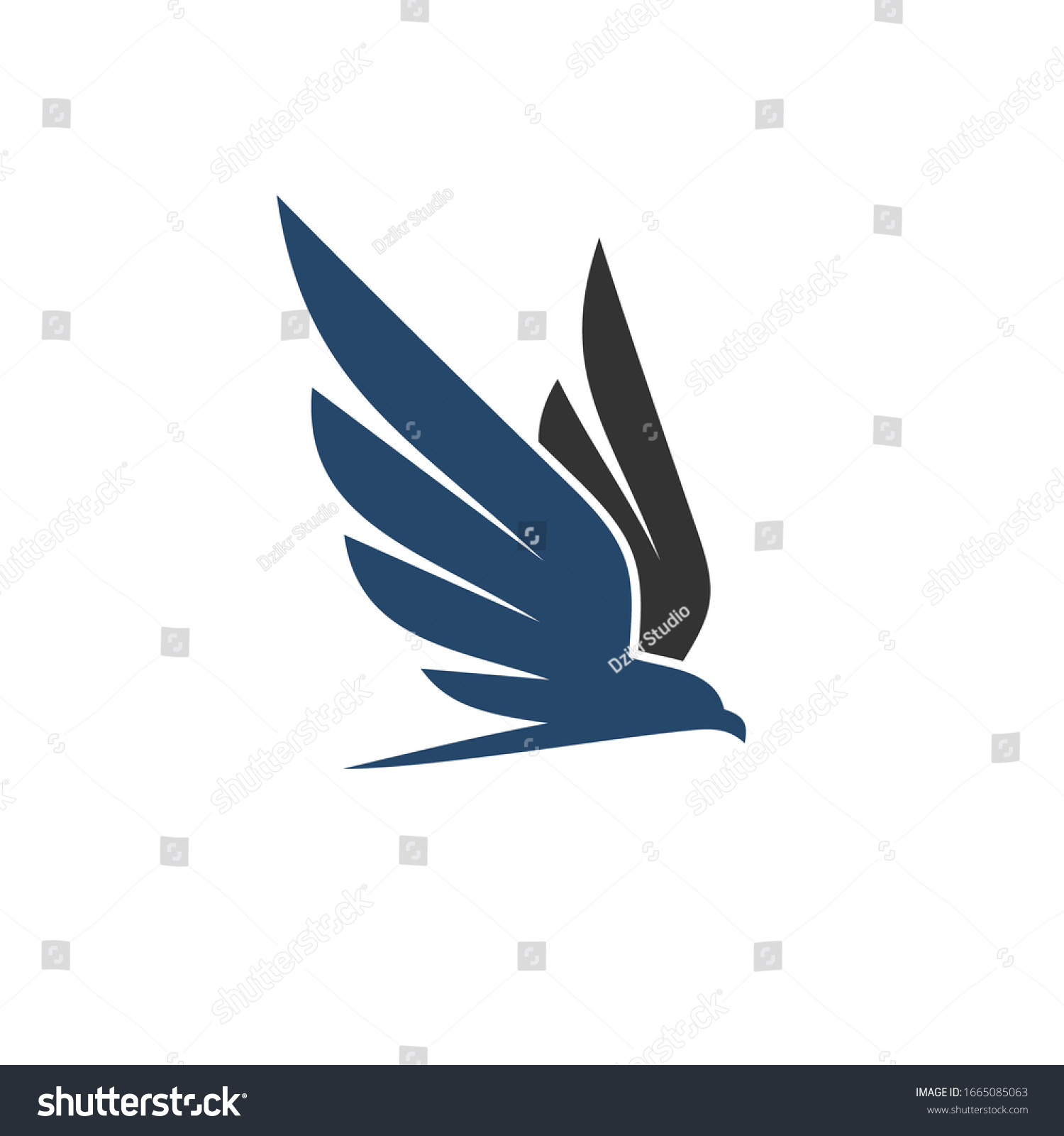 Flying Eagle Silhouette Logo Design Stock Vector (Royalty Free ...