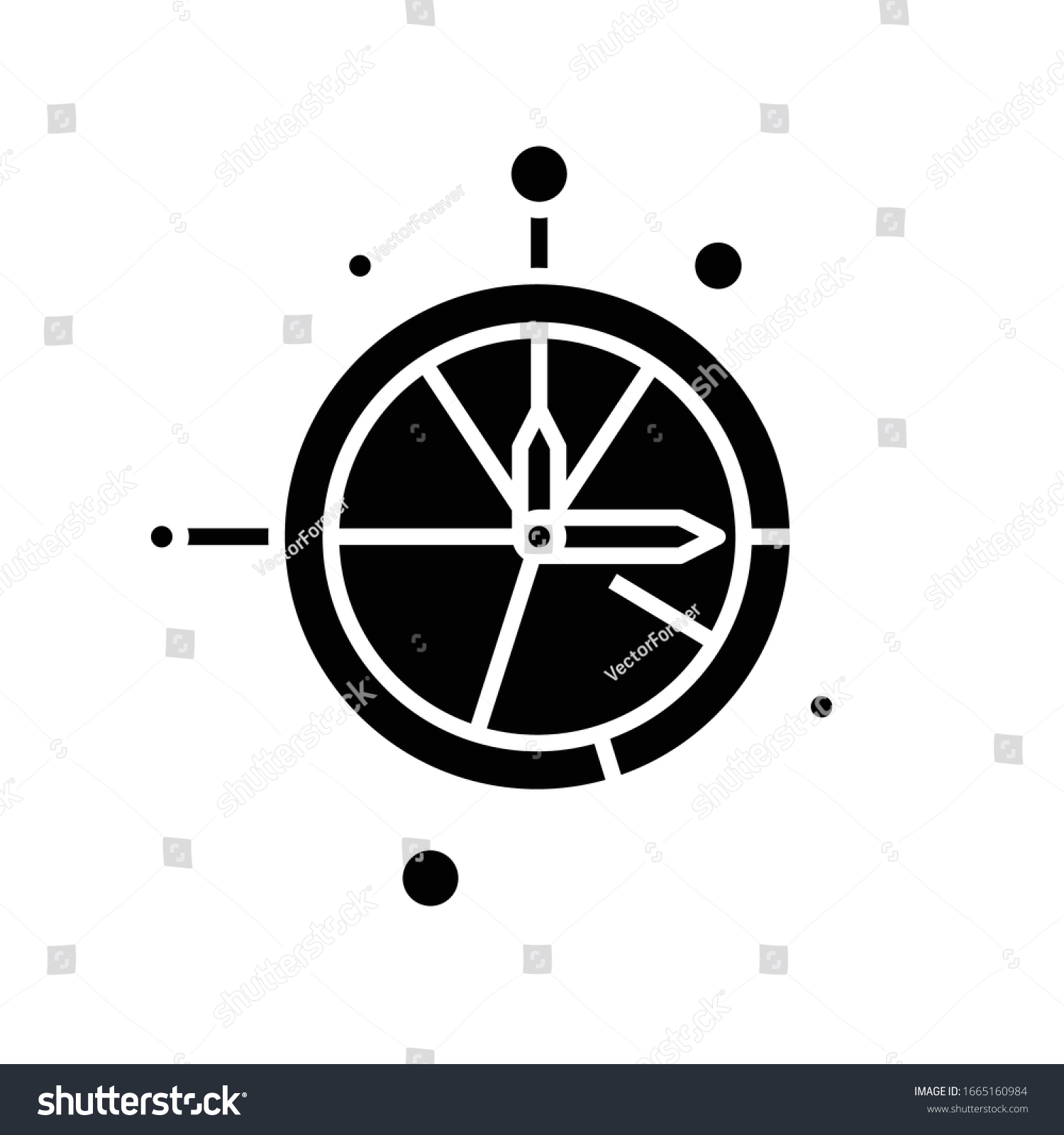 Time Management Black Icon Concept Illustration Stock Vector (Royalty ...