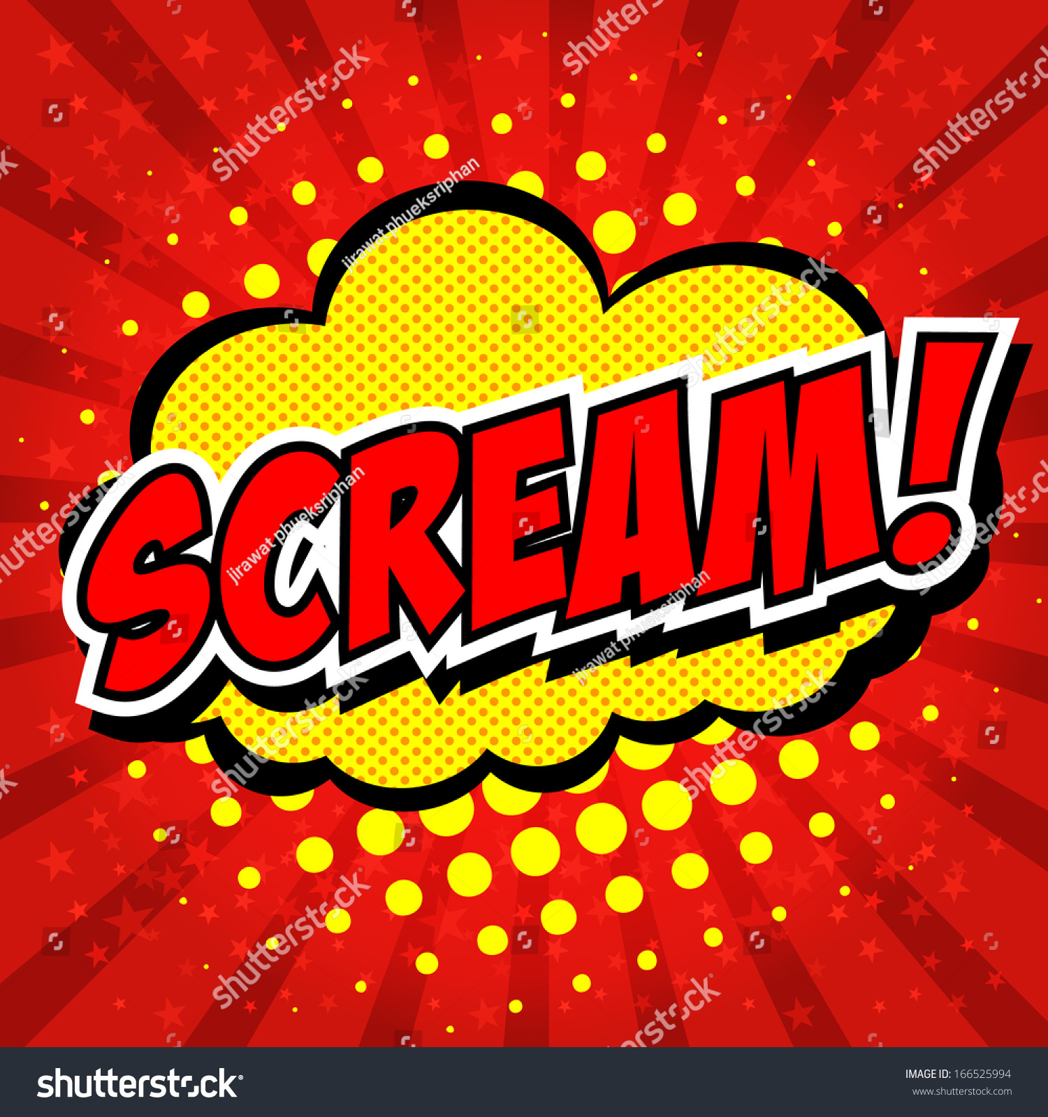 Scream Comic Speech Bubble Cartoon Stock Vector (Royalty Free ...