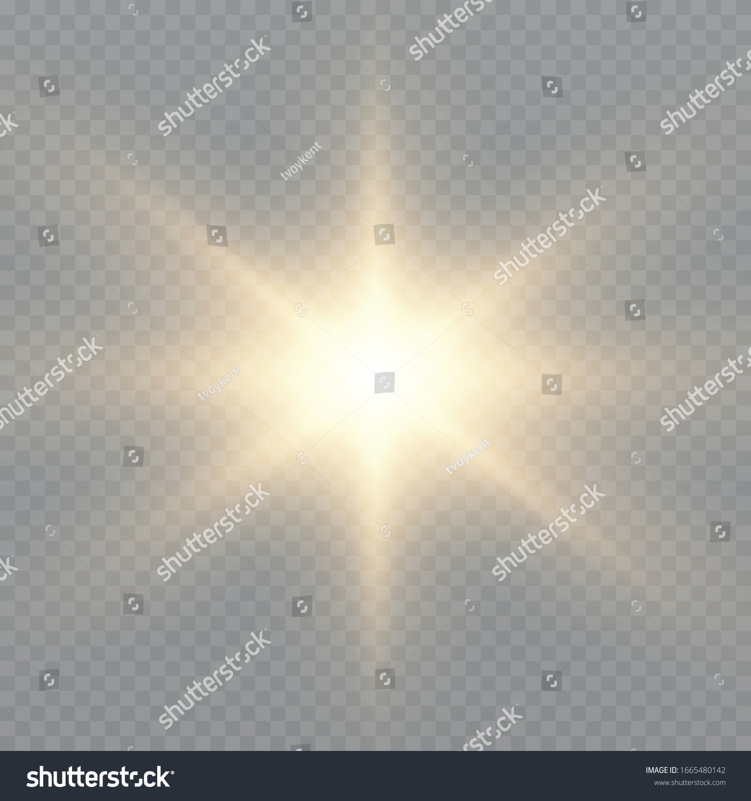 Sun Rays Glow On Transparent Background Stock Vector (Royalty Free ...