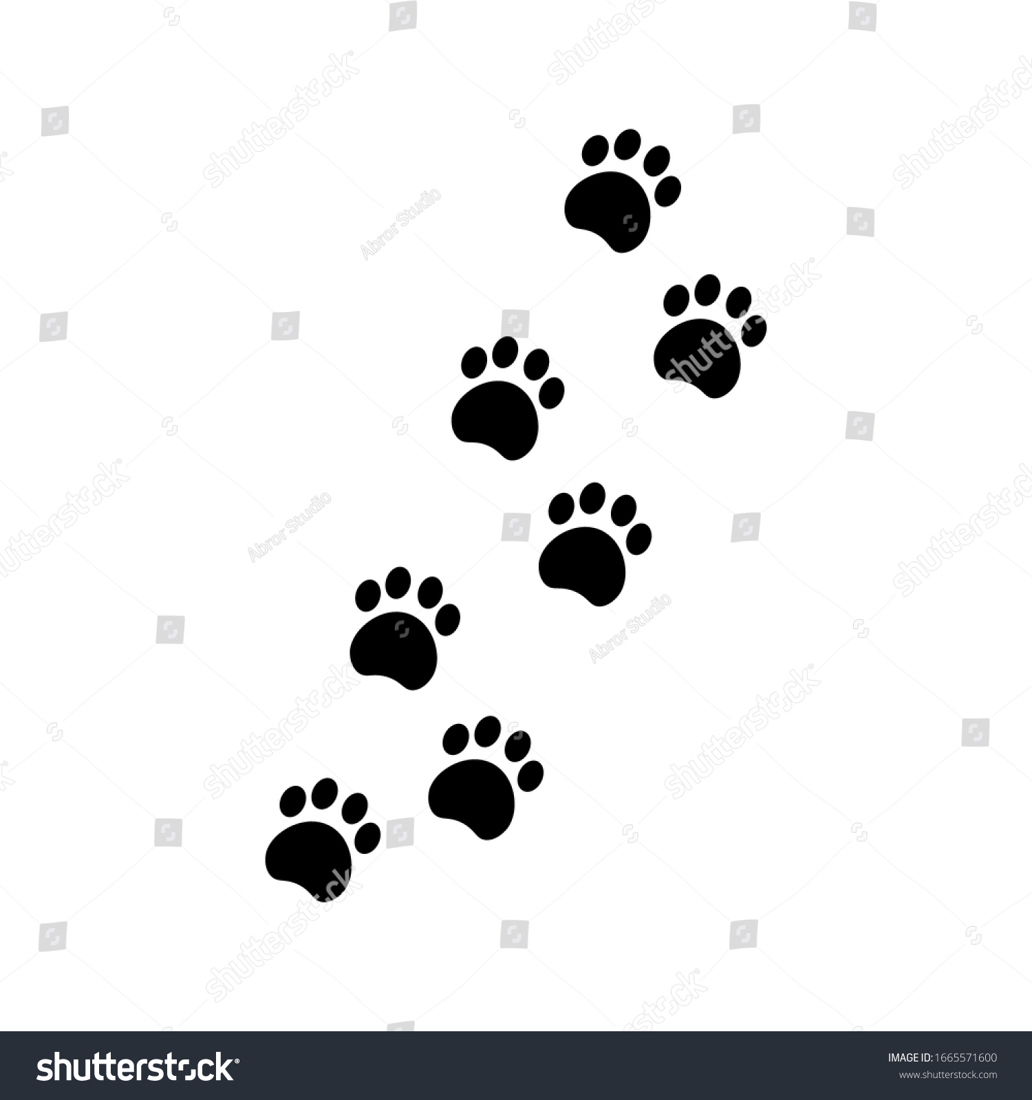 Faw Print Icons Flat Style Paws Stock Vector (royalty Free) 1665571600 