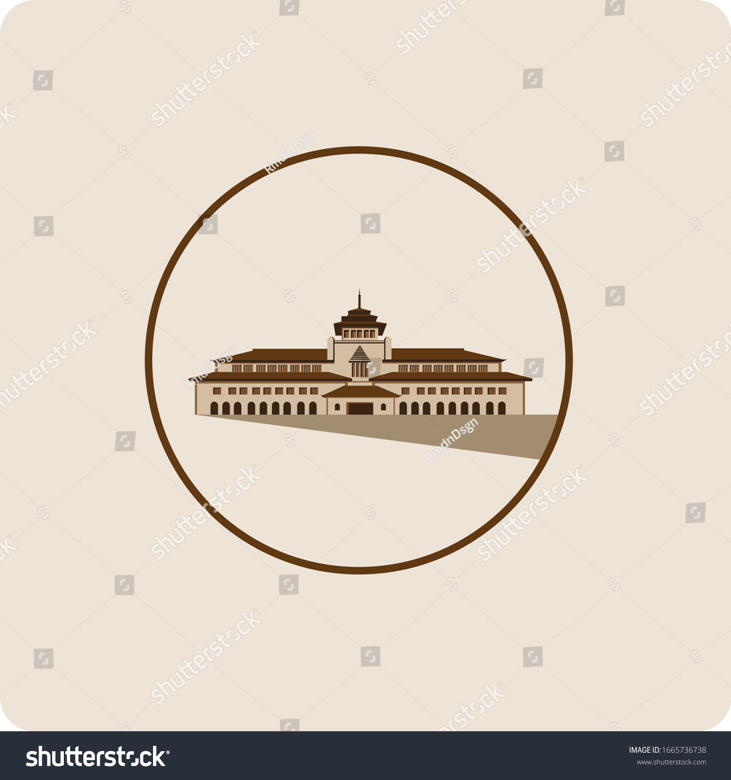 Gedung Sate Vector Illustration Icon Bandung Stock Vector Royalty Free 1665736738 Shutterstock 3159