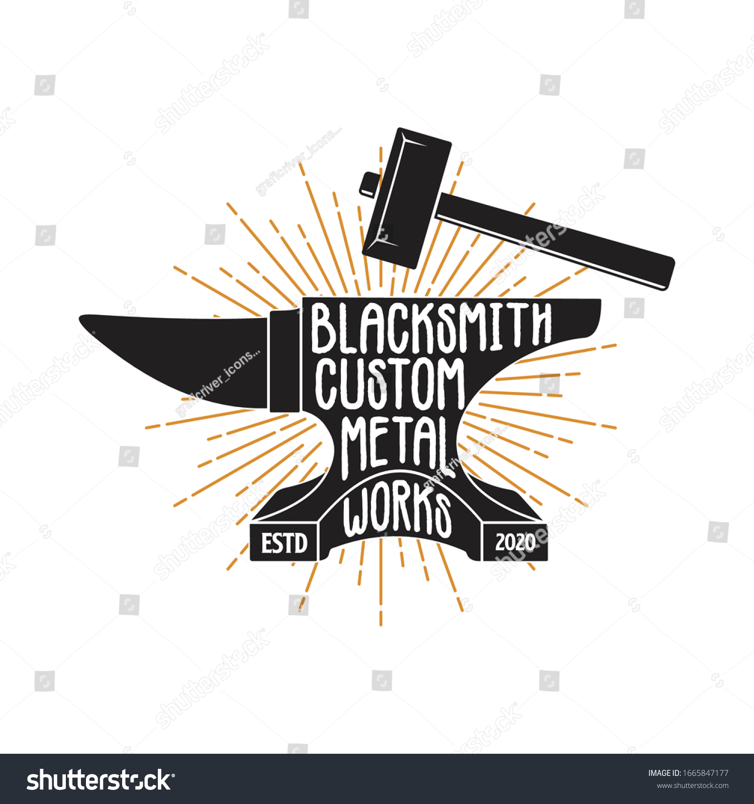 anvil and hammer vector