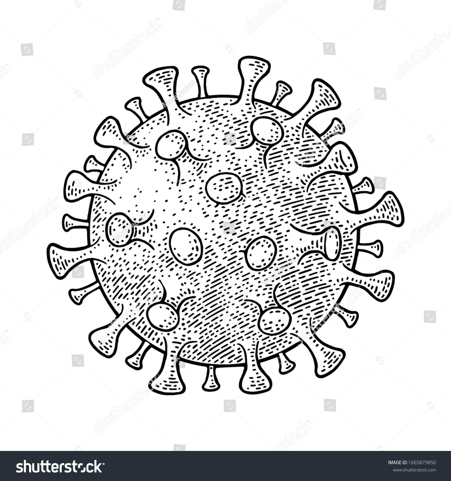 Вирус рисунок чб