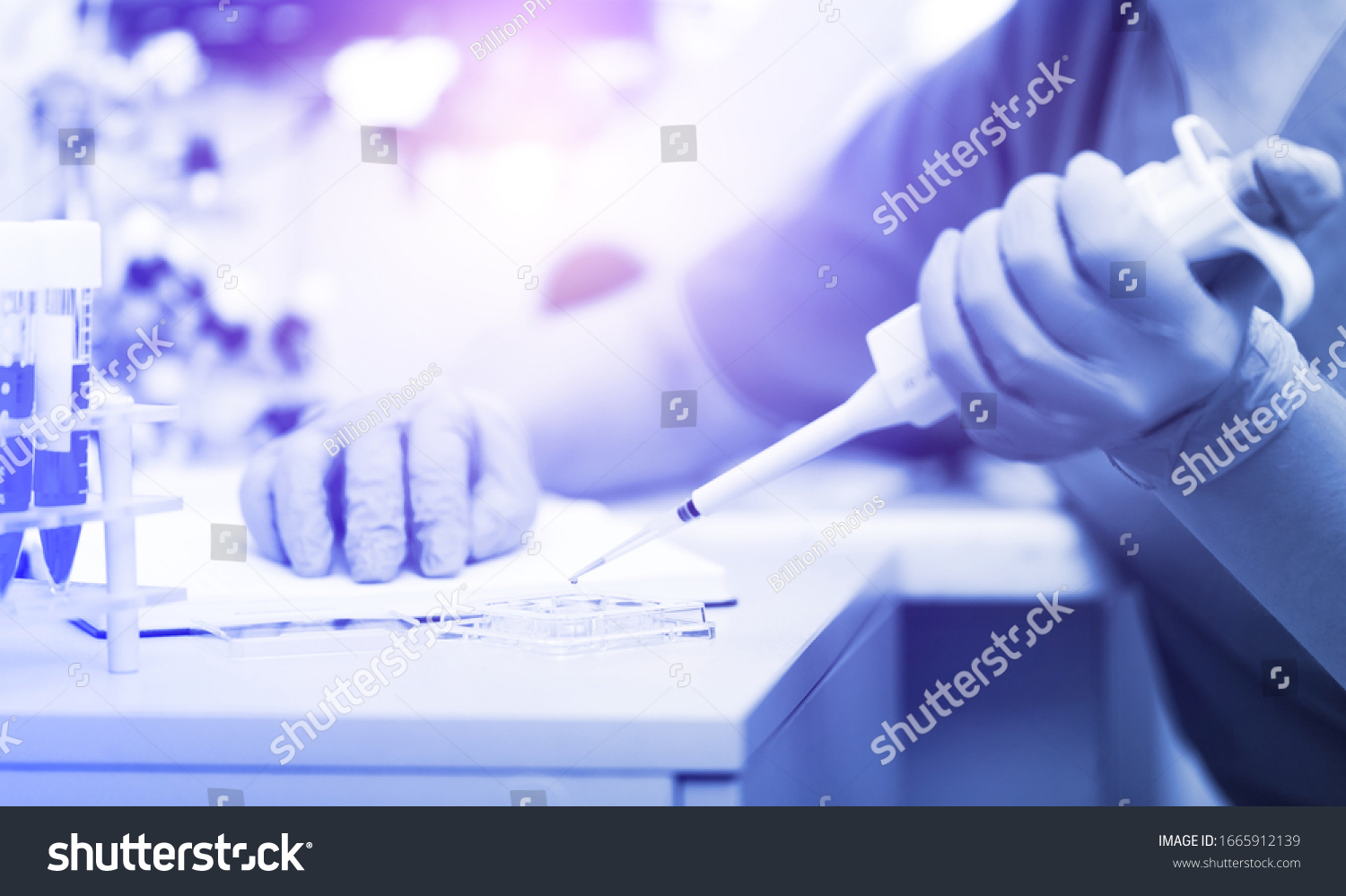 Hand Scientist Holding Pipette Liquid Stock Photo 1665912139 | Shutterstock