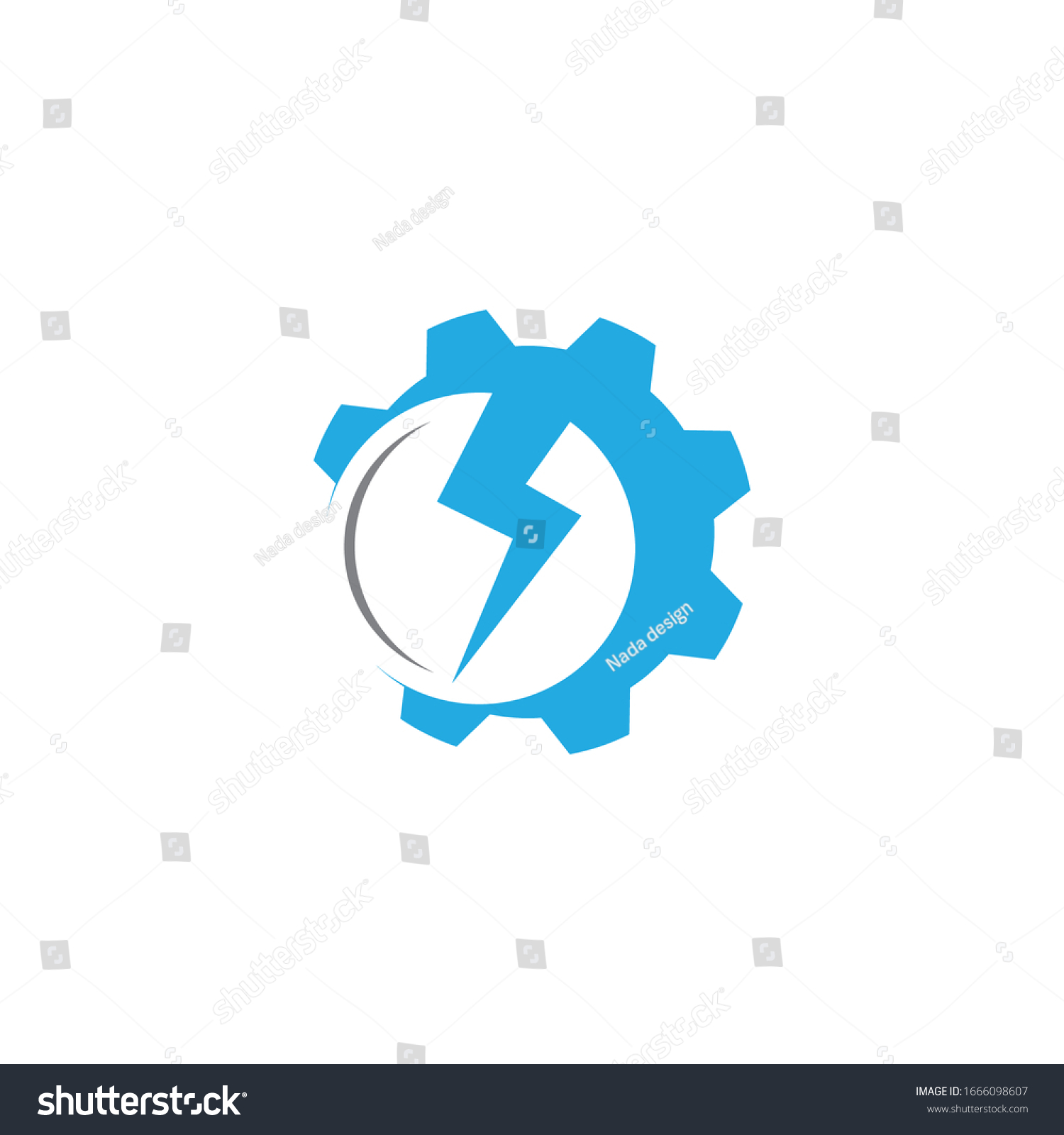 Lightning Bolt Gear Icon Logo Creative Stock Vector (Royalty Free ...