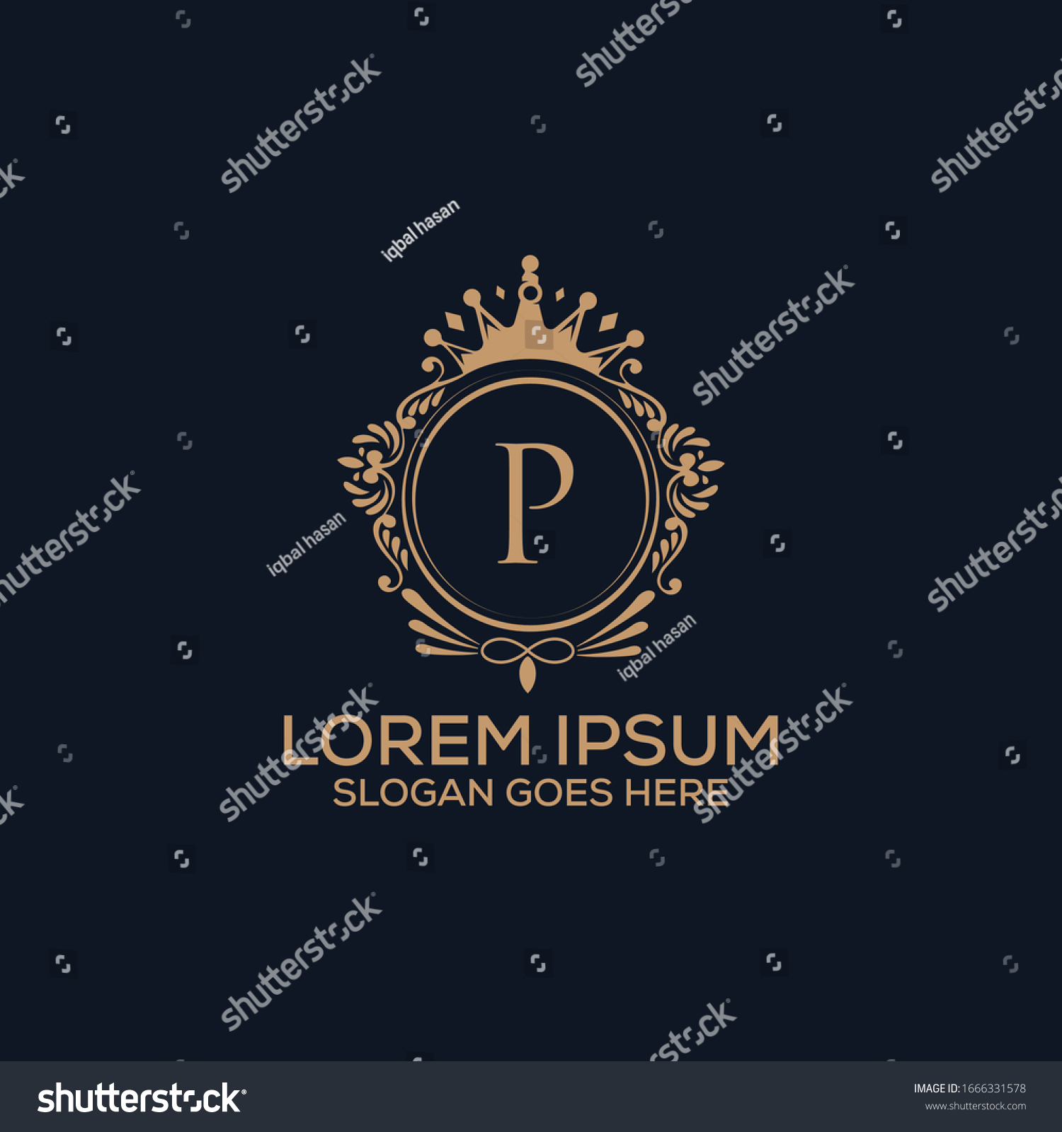 Decorative Luxury P Letter Logo Design Stock Vector (Royalty Free ...