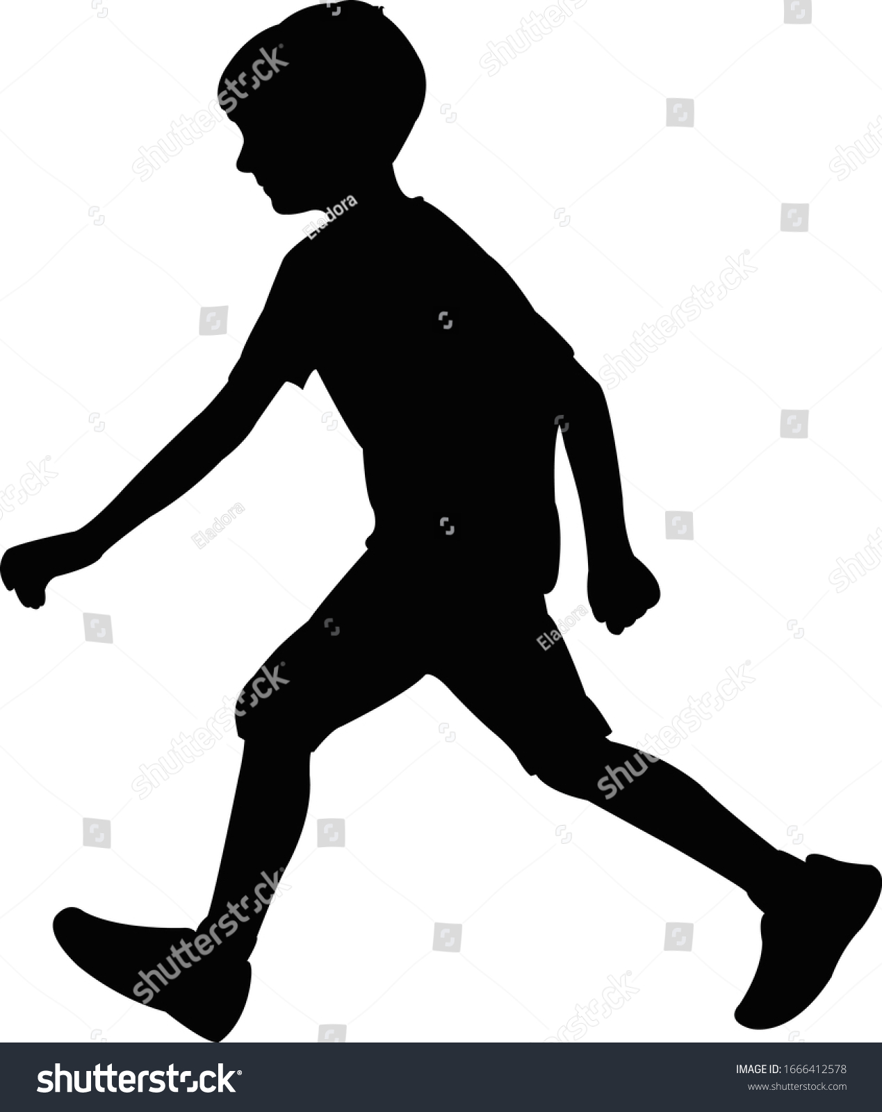 Boy Walking Body Silhouette Vector Stock Vector (royalty Free 