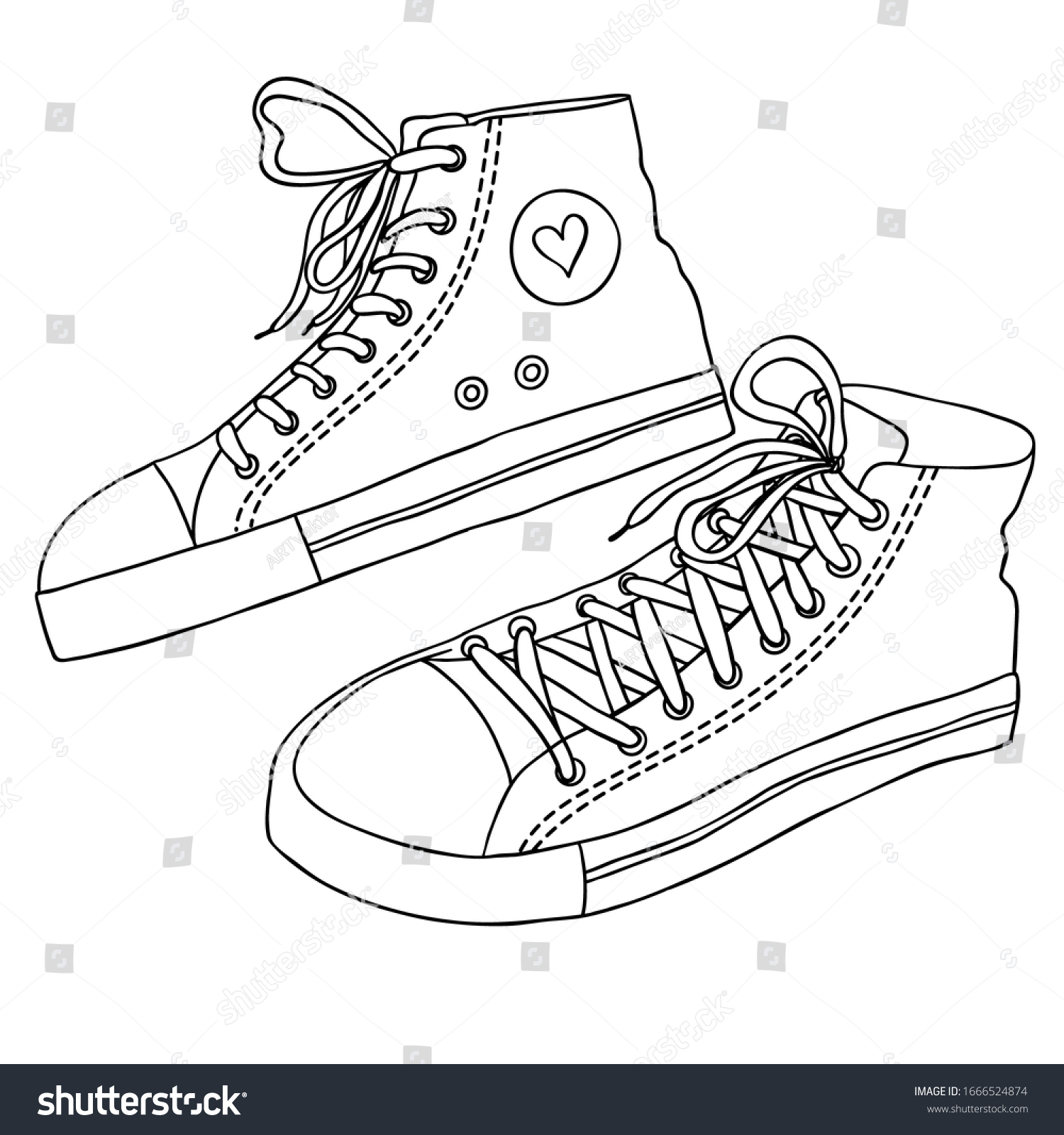 Sneaker Sketch Hand Drawn Sketch Sneakers Stock Vector (Royalty Free ...