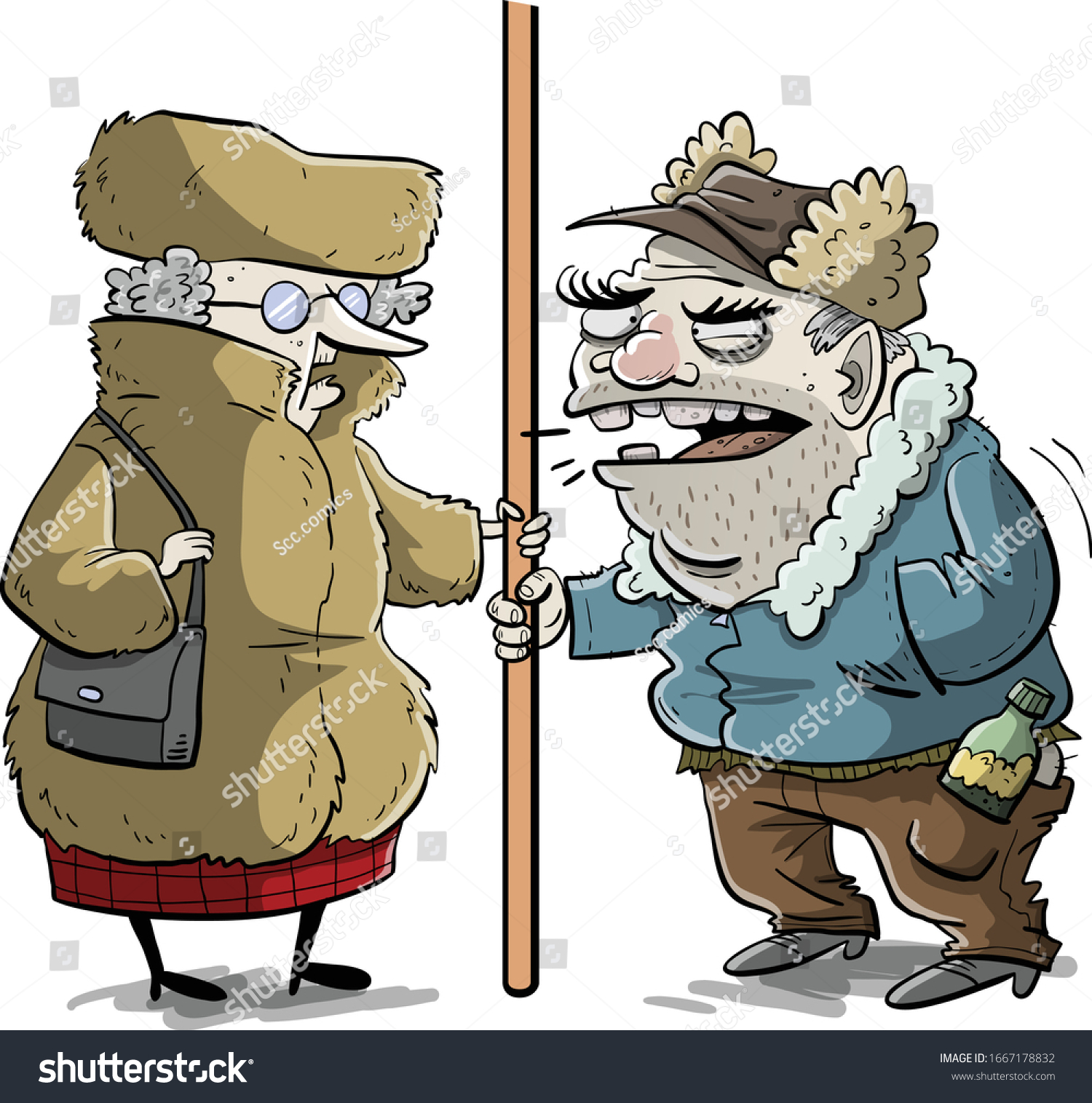 Old Couple Talking Subway Stock Vector (Royalty Free) 1667178832 ...