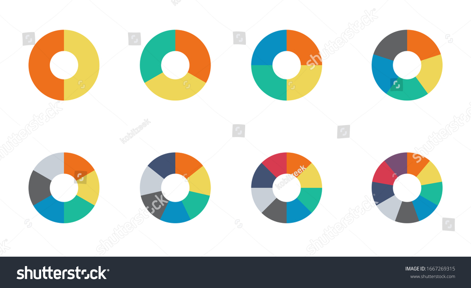 Infographic Pie Chart Set Cycle Collection Stock Vector (Royalty Free