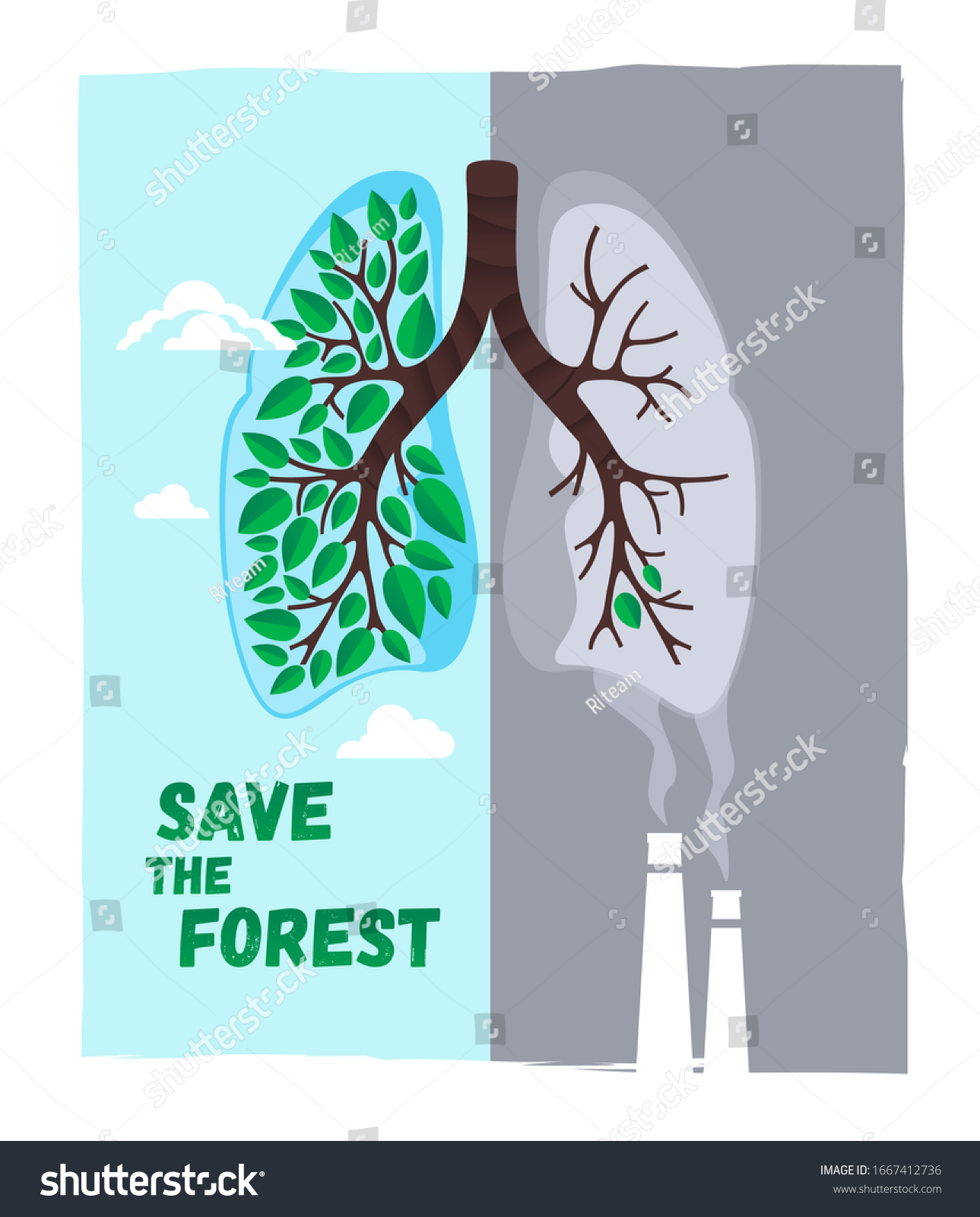 Human Lungs Respiratory System Green Healthy Stock Vector (Royalty Free ...