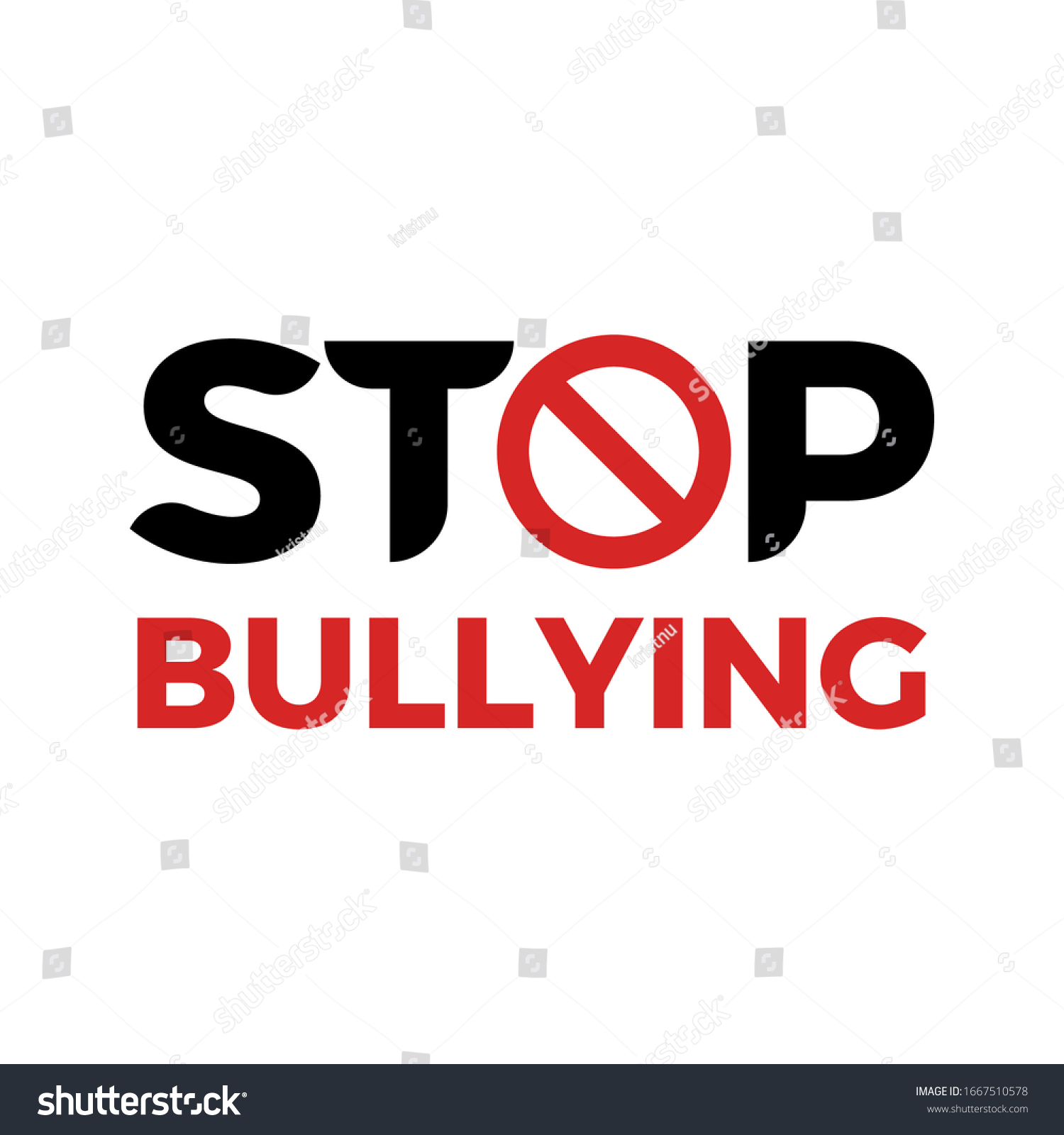 Stop Bullying Poster Isolated Vector Illustration Stock Vector (Royalty ...