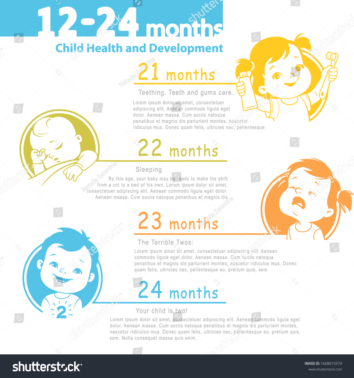 Set Child Health Development Icon Infographic Stock Vector (Royalty ...