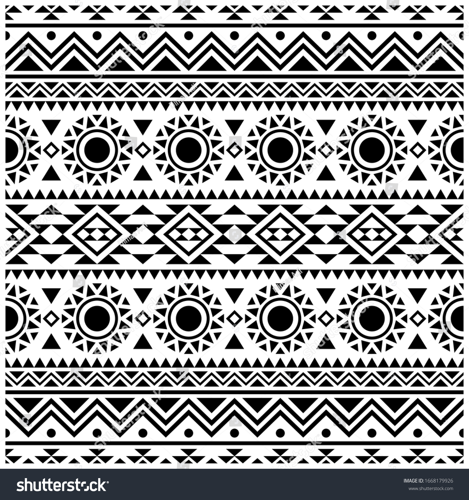 Aztec Motifs Seamless Pattern Design Vector Stock Vector (Royalty Free ...